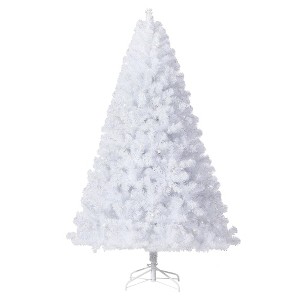 Jojoka Pre-Lit White Christmas Tree, Artificial Xmas Pine Tree, Holiday Party Decoration for Home Office with Warm White Lights, Foldable Base - 1 of 4