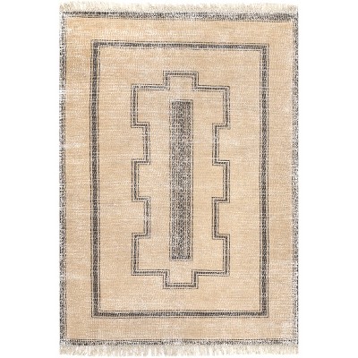 Ginger Cotton-Blend Handmade Area Rug in Earthy Tones 5' x 8'
