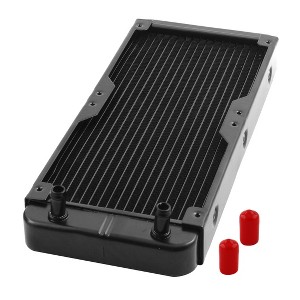 Unique Bargains Aluminum Heat Exchanger Radiator for PC CPU Water Cool System Computer 240mm Black 18 Pipes - 1 of 4