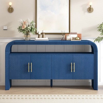 59" Entryway Console Table with Storage, Wooden Sideboard Buffet Cabinet, Behind Couch Table, Sofa Foyer Table for Entryway Hallway Living Room
