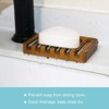 Aoibox Teak Wood Soap Dish with Slanted Waterfall Design, Bar Soap Holder for Shower, Bathroom, Sink, Kitchen and Countertop - 3 of 4