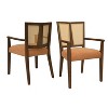 KWPZQEB Rattan Dining Chair With Arms, Farmhouse Side Chair with Upholstered, Kitchen Chairs with Vintage Rattan Backrest, Side Chair for Dining Room - 4 of 4