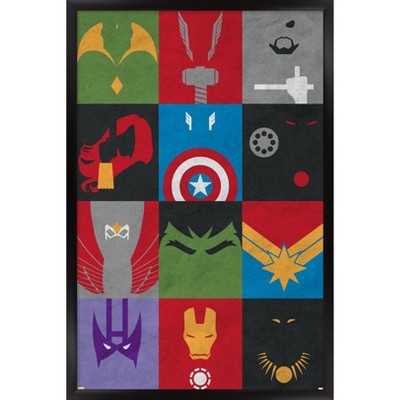 Trends International Marvel Comics - Avengers - Minimalist Grid Framed ...