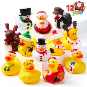 Joyfy Christmas Rubber Duckies Gifts for Kids – Festive Bath Toys & Stocking Stuffers (Santa, Reindeer & Snowman Designs) - 1 of 4
