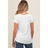 PinkBlush Ivory Basic V-Neck Short Sleeve Maternity Top - 3 of 4