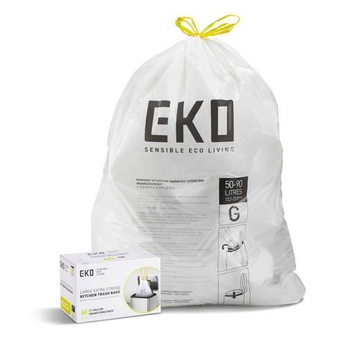 EKO 60pk 21gal Kitchen Trash Bags