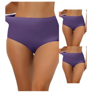Allegra K Women's Elastic High Waist Unlined Breathable No-Show Hipster Underwear 3 Packs - 1 of 4