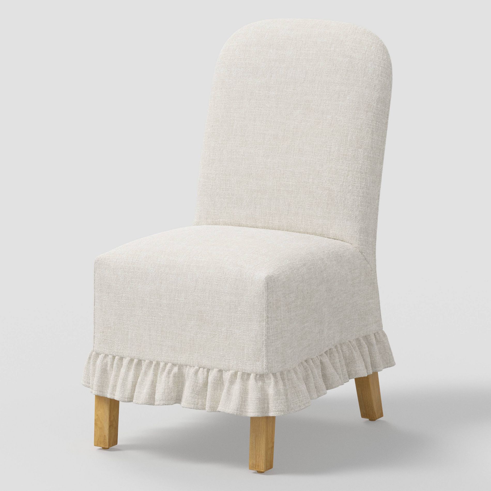Replacement Ruffled Slipcover Only for Rounded Back Dining Chair in Performance Textured Weave Flax - Threshold™