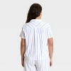 Women's Striped Cotton Blend Short Sleeve Pajama Shirt - Auden™ - 2 of 4