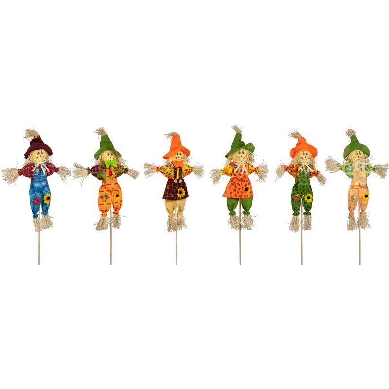 Northlight Set of 6 Fall Harvest Scarecrow Picks 24", 5 of 6