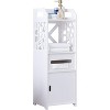 Kings Brand Furniture - Larie Wood Bathroom Floor Storage Cabinet, White - 2 of 3