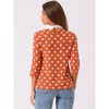 Allegra K Women's Polka Dots Contrast Peter Pan Collar 3/4 Sleeves Blouse - 4 of 4