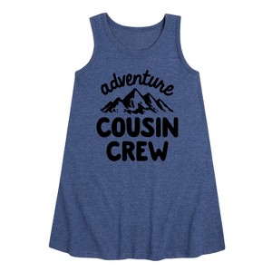 Girls' - Instant Message - Adventure Cousin Crew Graphic Sleeveless Aline Dress - 1 of 4