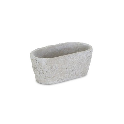 Cheung's Fern Oval Textured Cement Pot