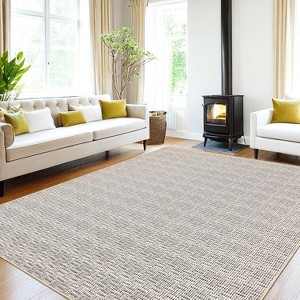 Washable Runner Rug Non-Slip Hallway, Entryway, Kitchen, Modern Farmhouse Low Pile Floor Carpet for Bedroom, Laundry - 1 of 4