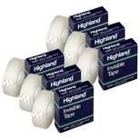 Highland Invisible Tape, 3/4" x 1296", 6 Rolls