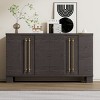 60" Traditional Sideboard Buffet Cabinet with Adjustable Shelves & Gold Handles for Dining Room Living Room-3irtyhousy - 2 of 4