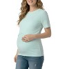 Women's Crew Neck Cross Over Nursing Short Sleeve Top | Motherhood Maternity - 3 of 3
