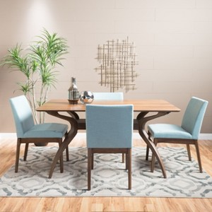 Christopher Knight Home Kwame Mid Century Modern Fabric Upholstered 5 Piece Dining Set - 1 of 4