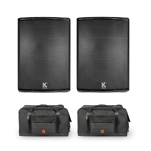 Kustom PA KPX15 15" Passive Speakers With Road Runner Bags - 1 of 4