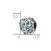 Black Bow Jewelry Sterling Silver with Pale Blue Crystals December Bubble Bead Charm - 4 of 4