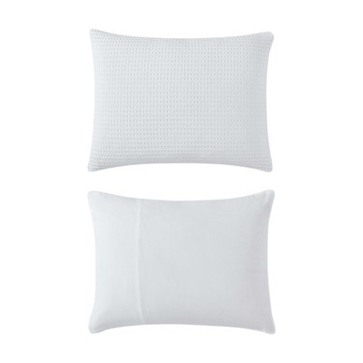 White Full Microfiber Reversible Waffle Comforter Set