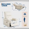 Power Recliner Chair, PU Leather Swivel Rocker Recliner with USB Ports, Upholstered Nursery Glider Reclining Sofa Chair, Ergonomic Lounge - 2 of 4