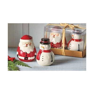 tagltd Jolly Santa & Snowman S&P Set Of 2