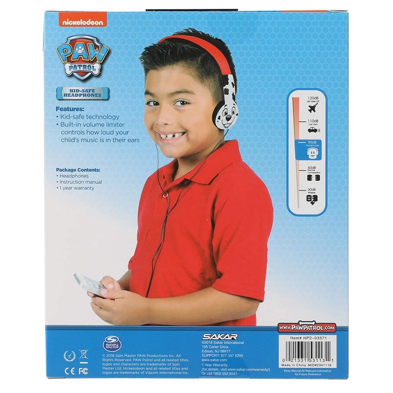 Paw Patrol Kid-Safe Headphones in White and Red, 3 of 7