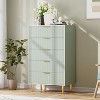 Modern 6-Drawer Wood Dresser with Gold Handles and Base, Large Storage Chest for Bedroom Living Room Hallway Closet Entryway, White - 3 of 4