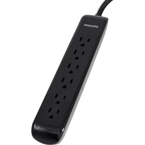 Philips 6-Outlet Surge Protector with 4' Cord - Black - image 1 of 3