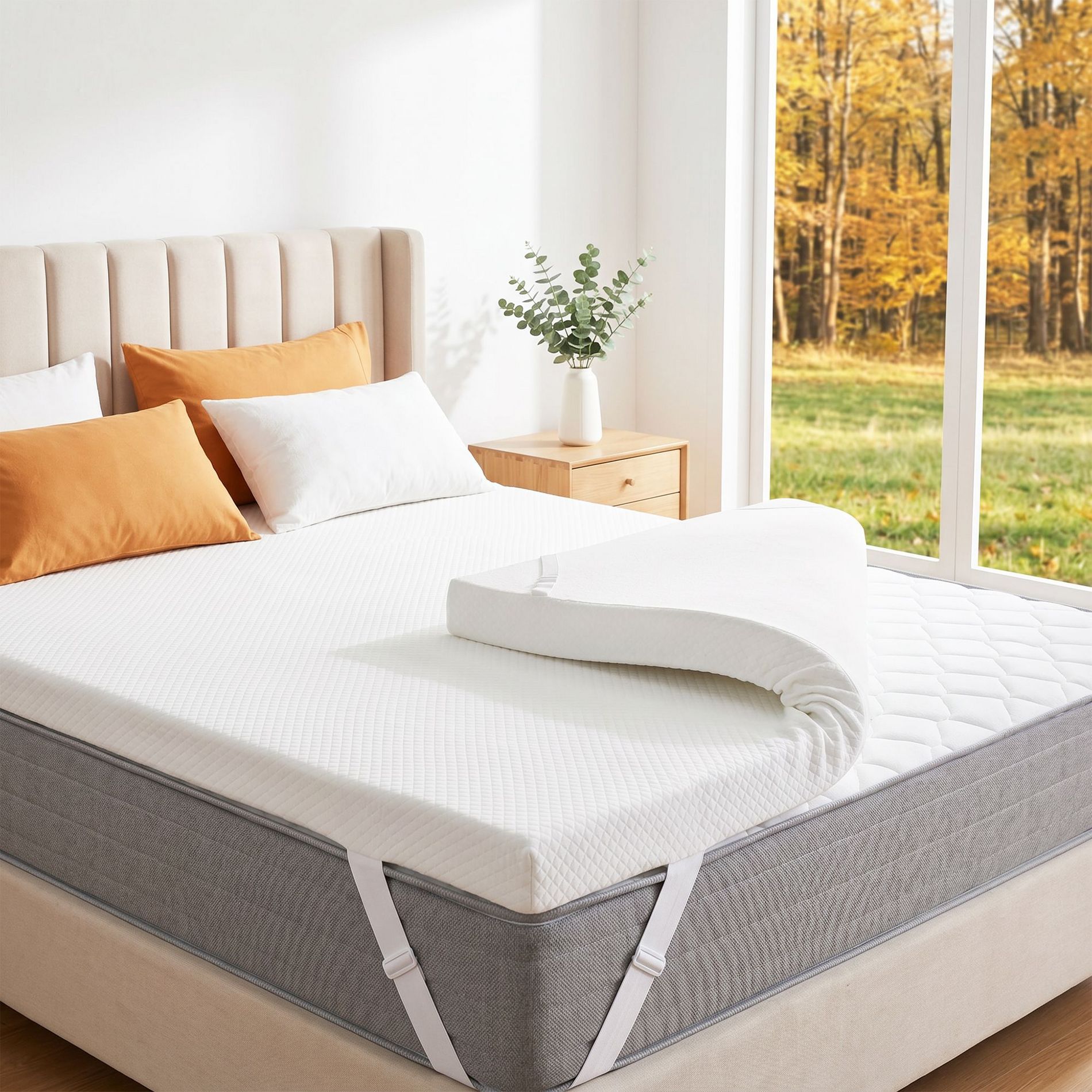 JIONJOY 3" Gel Infused Memory Foam Mattress Topper - Cooling, Pressure Relief, Non-Slip & Machine Washable Cover, Twin