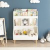 Ruvalino Decorative Bookshelf Kids Toy Storage Organizer with Bookshelf for Montessori Playroom, White, 27.6"*15.8"*36.2" - 2 of 4