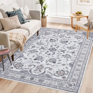 Area Rug 9x12 Large Washable Rugs for Living Room Non Slip Low Pile Aesthetic Carpet Indoor - 1 of 4