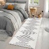 Acekool 2x6 Ft Black Striped Runner Rug, Washable Low Pile Non-Slip Mat for Entryway, Kitchen, Front Door, Soft and Kid-Friendly - 2 of 4