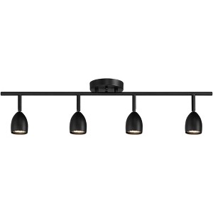 Pro Track 4-Light Heads LED Wall or Ceiling Track Light Fixture Kit 8.5 Watt GU10 Dimmable Directional Black Modern Kitchen Bathroom 29 3/4" Wide - 1 of 4