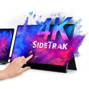 SideTrak Solo 15.8" Freestanding 4k Touchscreen Portable Monitor for Laptop - IPS 3840 x 2160 USB LED Display with Case - Black - 1 of 4
