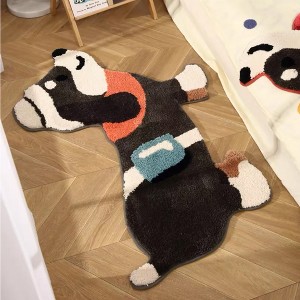 Zarkea™ 32" x 47" Bear Dog Shaped Microfiber Rug,Ultra-Soft, Washable & Anti-Slip for Indoor & Outdoor - 1 of 3