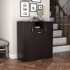 HOMES: Inside + Out Eucera Shoe Cabinet Transitional with Adjustable Shelves Espresso - 2 of 4