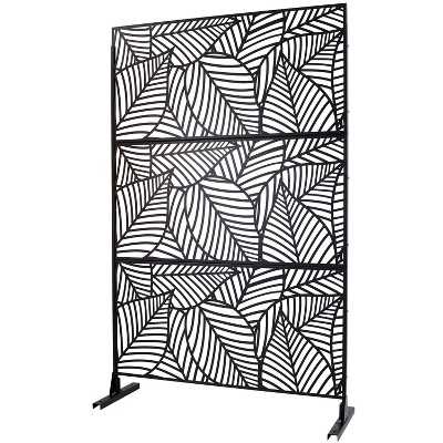 Grungis 76" H×48" W Privacy Fence,Metal Outdoor Privacy Screen for Balcony,Patio,Garden