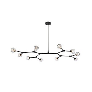 Elegant Lighting Zayne 10 - Light Pendant in  Black - 1 of 4