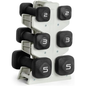 Neoprene Dumbbell Set with Storage Rack, Non-Slip Anti-Roll Hand Weights for Home Gym - 1 of 4