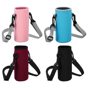 Unique Bargains Neoprene Portable Insulated Adjustable Strap Water Bottle 
Sling Bags 4 Pcs 3.15"x7.48" - 1 of 4