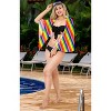 LA LEELA Women's Summer Beach Rainbow Flag Sarong Bikini Wrap Swimsuit Mini Coverups for Women One Size Cross Stripes Multi - 3 of 4