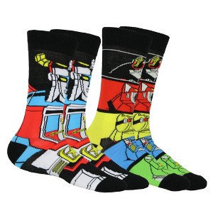 Voltron Socks Men's Legendary Defender Robot Lions Mechs Adult Mid-Calf Classic Fit Crew Socks 2 Pairs (Fits Shoe Size 6-10) Multicolored - 1 of 4