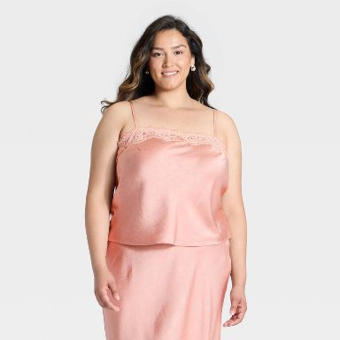Top Camisole Satin Rose Bébé - Taille S, Occasion Très Bon état