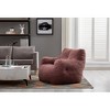 Airsurfer Soft Teddy Fabric Tufted Foam Bean Bag Chair With Teddy Fabric Bean Paste Red - 2 of 4