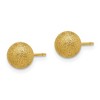 Chisel Stainless Steel Polished Laser cut Yellow IP-plated 7mm Ball Stud Earrings - 2 of 4