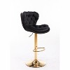 Maliang Set of 2 Swivel Bar Stools with Chrome Footrest, Height Adjustable, Velvet Seating - 2 of 4
