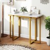 Tangkula Console Table 42" Modern Faux Marble Entryway Table w/ Geometric Metal Frame - 2 of 4